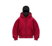 XKrmp Unisex Style Balaclava Hoodie, Fleece-Lined Hooded Sweatshirt , Zip Up Hoodie with Mask for Hip-Hop Fashion (D,TTG)