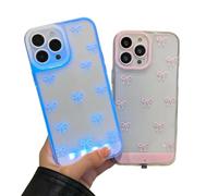 XKrmp Vibrant LED Bowknot Phone Case for iPhone Series - Glows on Calls, Slim Clear Protective Cover, Coquette Style for Women (Pink,for IPHONE 13)