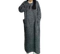 XKrmp Winter Coral Velvet Home Clothes for Women, Soft Warm Fleece Pajama Set with Long Sleeves for Cozy Home Nights (Gray,Grand)