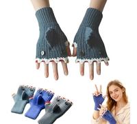 XKrmp Winter Warm Crochet Shark Fingerless Gloves Cute Knitted Shark Bite Mittens Thermal Soft Typing Hand Warmer for Women Men (#1)