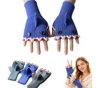 XKrmp Winter Warm Crochet Shark Fingerless Gloves Cute Knitted Shark Bite Mittens Thermal Soft Typing Hand Warmer for Women Men (#3)