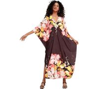 XKrmp Women's Plus Size Kaftan Dress - Non-Sheer Swimsuit Cover Up & Flowy Batwing Maxi Loungewear (T)