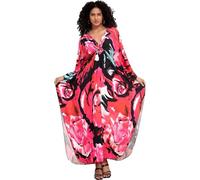XKrmp Women's Plus Size Kaftan Dress - Non-Sheer Swimsuit Cover Up & Flowy Batwing Maxi Loungewear (V)