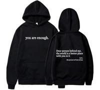 XKrmp You are Enough Unisex Hoodie, The Hope Hoodie, Oversized Aesthetic Graphic Sweatshirt Pullover Top, for Everyday Comfort (#5,3TG)