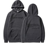 XKrmp You are Enough Unisex Hoodie, The Hope Hoodie, Oversized Aesthetic Graphic Sweatshirt Pullover Top, for Everyday Comfort (#6,M)