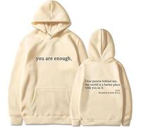 XKrmp You are Enough Unisex Hoodie, The Hope Hoodie, Oversized Aesthetic Graphic Sweatshirt Pullover Top, for Everyday Comfort (#3,TTG)