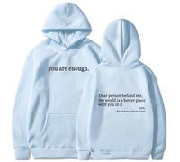 XKrmp You are Enough Unisex Hoodie, The Hope Hoodie, Oversized Aesthetic Graphic Sweatshirt Pullover Top, for Everyday Comfort (#4,TG)