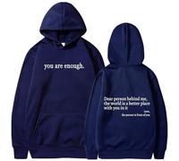 XKrmp You are Enough Unisex Hoodie, The Hope Hoodie, Oversized Aesthetic Graphic Sweatshirt Pullover Top, for Everyday Comfort (#1,M)
