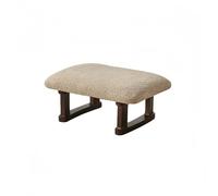 XKSJCDR Repose-Pieds en Bois Massif, Tabouret, Housse Amovible Et Lavable, Mousse Hautement Résistante Qui Ne S'aplatit Pas, Résistant À La Déformation(Khaki)