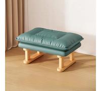 XKSJCDR Tabouret en Bois Massif, Repose-Pieds, Assise Spacieuse, Rembourrage Moelleux, Pieds Renforcés, Design Compact, Adapté À Un Usage Domestique Et Professionnel(Green,Short Style)
