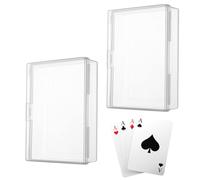 XKSOCT 2 Pièces BoîTe à Cartes à Jouer,Boite Plastique Transparente,Petite BoîTe de Rangement AdaptéE Aux Cartes Bancaires,Cartes de Visite,Cartes de Jeu(9.5×7×2.4cm)