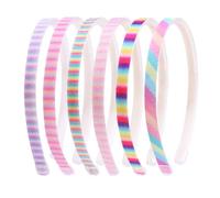 XKSOCT 6 Pièces Serre tete Fille Serre-tête Enfant Arc-en-ciel Recouvert de Paillettes Bandeaux en Plastique Cheveux Accessoire Multicolore pour Noël Saint-Valentin Fête Anniversaire