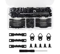 XKSOCT Accroche Tableau,251 pièces,Crochet Pour Cadre Photo Kit avec Tournevis et Vis,Attache Cadre Acier Inoxydable D Anneaux,Fixation Cadres pour Fixation Cadres Photos Miroirs Œuvres art (Noir)