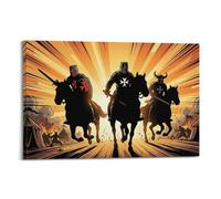 XKUGA Poster cinématographique Chevalier Templier Charge médiévale moderne Décoration murale idéale pour famille, grotte d'hommes, salle de jeux, chambre de garçons et de filles 40 x 60 cm