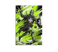 XKUGA Poster d'anime Hospitaller Knight Medieval Sword Charge Paladin - Impression sur toile moderne - Décoration murale idéale pour famille, cave, salle de jeux, chambre de garçons et de filles - 30