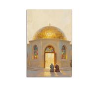 XKUGA Poster d'architecture religieuse représentant la cathédrale byzantine et la croix tachée - Décoration murale moderne sur toile pour chambre à coucher (50 x 75 cm)