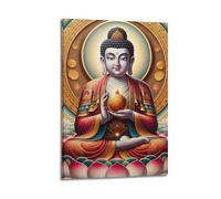 XKUGA Poster d'art religion religieuse Bouddha méditant sur toile - Poster décoratif et image d'art moderne pour chambre à coucher (30 x 45 cm)