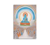 XKUGA Poster d'art religion The Buddha And The Followers of Bouddhism - Peinture sur toile et image d'art moderne pour chambre à coucher - 40 x 60 cm
