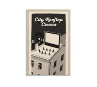 XKUGA Poster de cinéma vintage sur le toit d'horizon urbain - Impression sur toile murale et image d'art moderne pour chambre à coucher - 30 x 45 cm
