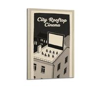 XKUGA Poster de cinéma vintage sur le toit d'horizon urbain - Impression sur toile murale et image d'art moderne pour chambre à coucher - 30 x 45 cm