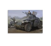 XKUGA Poster de véhicule militaire de la Seconde Guerre mondiale Sd.Kfz.222 Leichter Panzerspahwagen - Impression sur toile - Décoration murale moderne pour chambre à coucher - 30 x 45 cm