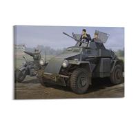 XKUGA Poster de véhicule militaire de la Seconde Guerre mondiale Sd.Kfz.222 Leichter Panzerspahwagen - Impression sur toile - Décoration murale moderne pour chambre à coucher - 50 x 75 cm
