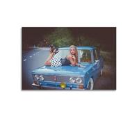 XKUGA Poster de voiture russe Vaz 2101 - Impression sur toile moderne - Décoration murale idéale pour famille, cave, salle de jeux, chambre de garçons et de filles - 30 x 45 cm