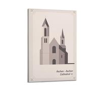 XKUGA Poster de voyage rétro de la cathédrale allemande d'Aix-la-Chapelle - Impression sur toile murale moderne - Pour chambre à coucher - 30 x 45 cm