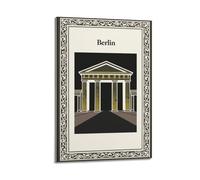 XKUGA Poster de voyage rétro de l'Europe et Berlin - Impression sur toile - Décoration murale moderne pour chambre à coucher - 30 x 45 cm