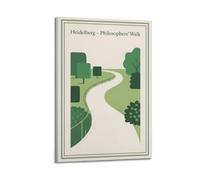 XKUGA Poster de voyage sur toile représentant la promenade des philosophes de Heidelberg - Impression d'art moderne pour chambre à coucher (30 x 45 cm)