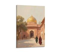 XKUGA Poster de voyage vintage Asie centrale, Inde islamique, Pakistan - Peinture sur toile murale moderne pour chambre à coucher (60 x 90 cm)