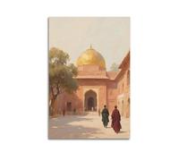 XKUGA Poster de voyage vintage Asie centrale, Inde islamique, Pakistan - Peinture sur toile murale moderne pour chambre à coucher (60 x 90 cm)