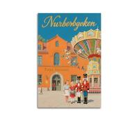 XKUGA Poster de voyage vintage de musée du jouet de Nuremberg - Impression sur toile et image d'art moderne pour chambre à coucher - 60 x 90 cm