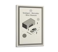XKUGA Poster de voyage vintage du musée de Stuttgart Allemagne - Poster décoratif sur toile et image d'art moderne pour chambre à coucher - 30 x 45 cm