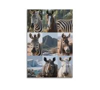 XKUGA Poster décoratif sur toile représentant un rhinocéros africain, un habitat, un zèbre, un cheval sauvage, une image d'art moderne pour chambre à coucher (40 x 60 cm)