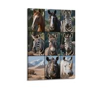 XKUGA Poster décoratif sur toile représentant un rhinocéros africain, un habitat, un zèbre, un cheval sauvage, une image d'art moderne pour chambre à coucher (40 x 60 cm)