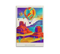 XKUGA Poster minimaliste Sedona Arizona en montgolfière moderne - Impression sur toile idéale pour famille, cave, salle de jeux, chambre de garçons et de filles - 30 x 45 cm
