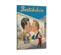 XKUGA Poster mural Brothers Kiss de l'époque de la guerre froide et graffiti de Berlin - Peinture décorative sur toile - Affiches murales modernes pour chambre à coucher - 40 x 60 cm