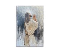 XKUGA Poster religion sur toile représentant Jésus la prière - Décoration murale moderne pour chambre à coucher - 50 x 75 cm