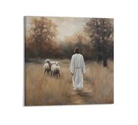 XKUGA Poster religion sur toile représentant le christianisme le Grand Jésus - Décoration murale moderne pour chambre à coucher (60 x 60 cm)