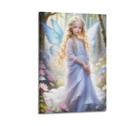 XKUGA Poster vintage ange beau petit ange dans la forêt - Impression sur toile - Décoration murale moderne pour chambre à coucher - 40 x 60 cm