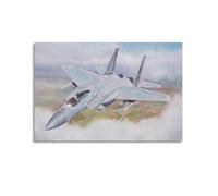 XKUGA Poster vintage d'avion militaire américain F-15C Eagle Fighter Avion - Poster décoratif sur toile - Affiches d'art moderne pour chambre à coucher (60 x 90 cm)