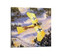 XKUGA Poster vintage de la Première Guerre mondiale, avion de chasse Taube à la guerre, poster décoratif sur toile et image d'art moderne pour chambre à coucher (60 x 60 cm)