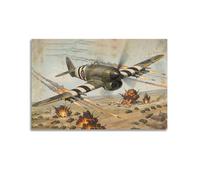 XKUGA Poster vintage de la RAF Fighter Typhoon Ground Attack Aviation - Impression sur toile moderne - Décoration murale idéale pour famille, cave, salle de jeux, chambre de garçons et de filles - 40