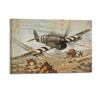 XKUGA Poster vintage de la RAF Fighter Typhoon Ground Attack Aviation - Impression sur toile moderne - Décoration murale idéale pour famille, cave, salle de jeux, chambre de garçons et de filles - 60