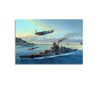 XKUGA Poster vintage de la Seconde Guerre mondiale de bataille navale de 1942 07 02 - Poster décoratif sur toile - Poster et image d'art moderne pour chambre à coucher - 50 x 75 cm