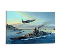 XKUGA Poster vintage de la Seconde Guerre mondiale de bataille navale de 1942 07 02 - Poster décoratif sur toile - Poster et image d'art moderne pour chambre à coucher - 50 x 75 cm