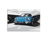 XKUGA Poster vintage de voiture de sport alpine A110 - Impression sur toile - Décoration murale moderne pour chambre à coucher - 60 x 90 cm