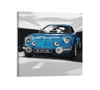 XKUGA Poster vintage de voiture de sport alpine A110 - Impression sur toile - Décoration murale moderne pour chambre à coucher - 50 x 50 cm