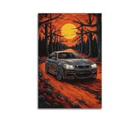 XKUGA Poster vintage de voiture de sport F80 M3 - Impression sur toile - Décoration murale moderne pour chambre à coucher - 50 x 75 cm